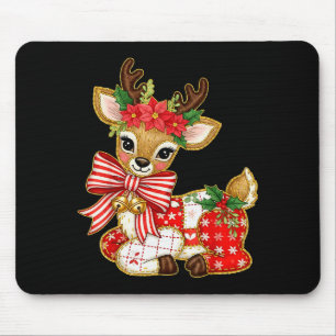 Patchwork-Rentier Preppy-Mädchen-Weihnachten Xmas  Mousepad