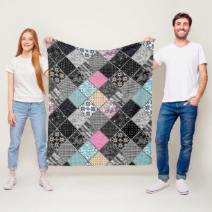 Patchwork-Retro-Vintage Farbpatchwork-Quiltierung Fleecedecke