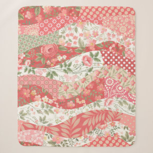 Patchwork-Rose: nahtloses Musterdesign. Sherpadecke