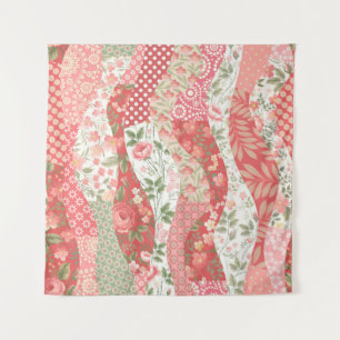 Patchwork-Rose: nahtloses Musterdesign. Wandteppich