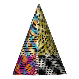 Patchwork Rough Leinwand Squares Vintag Partyhütchen