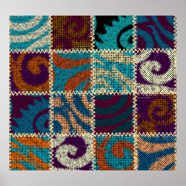 Patchwork Rough Leinwand Vintag Imitation Poster (Vorne)