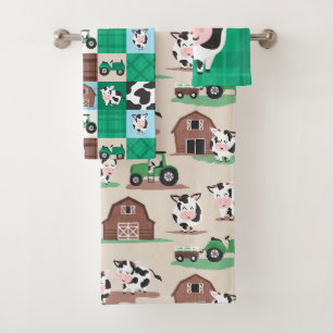 Patchwork rustique de la ferme de vaches Marron et