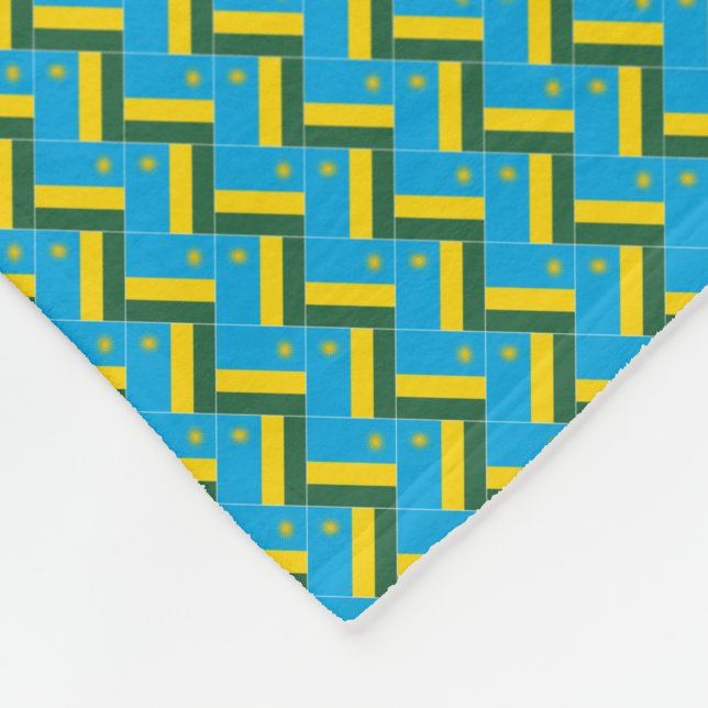 Patchwork Rwanda Flag Pattern Fleecedecke (Ecke)