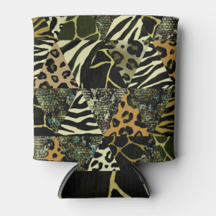 Patchwork Safari: Aquarell Animal Print. Dosenkühler