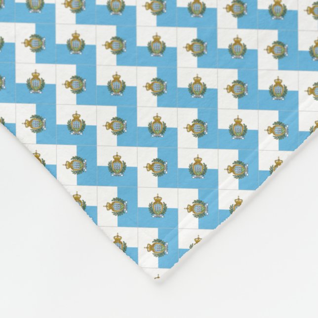 Patchwork San Marino Flaggenmuster Fleecedecke (Ecke)