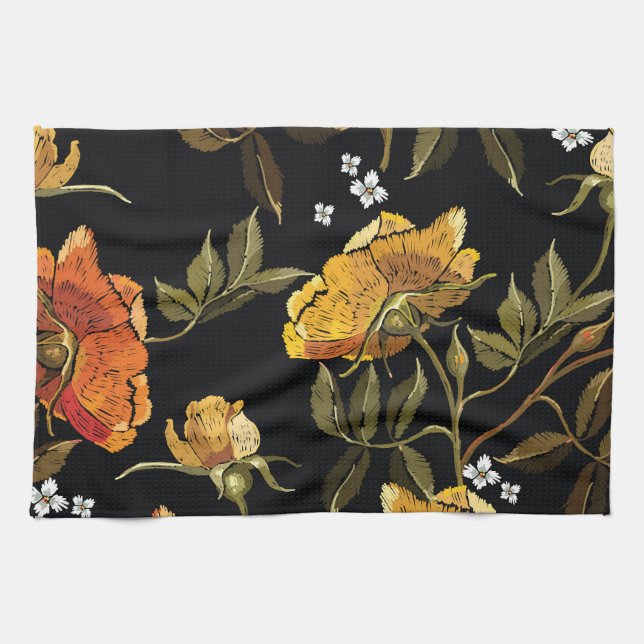 Patchwork Sanft: Handgezeichnetes Design Geschirrtuch (Horizontal)