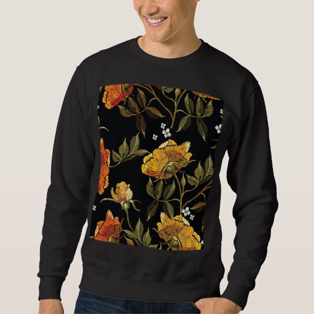 Patchwork Sanft: Handgezeichnetes Design Sweatshirt (Vorderseite)