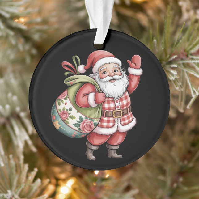 Patchwork Santa Noël Rétro Joyeux Et Lumineux  (Arbre)