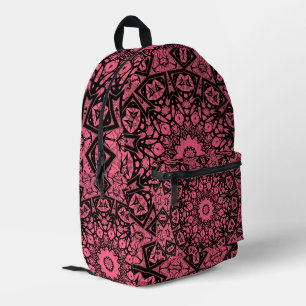 Patchwork-Schal aus rosa und schwarzem Zierschal Bedruckter Rucksack