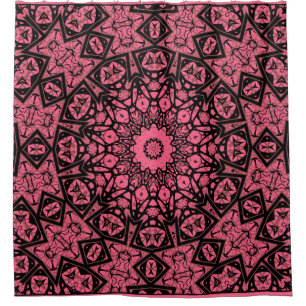 Patchwork-Schal aus rosa und schwarzem Zierschal Duschvorhang