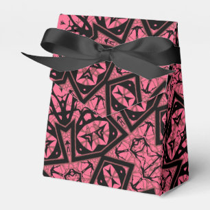 Patchwork-Schal aus rosa und schwarzem Zierschal Geschenkschachtel