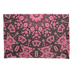 Patchwork-Schal aus rosa und schwarzem Zierschal Kissenbezug