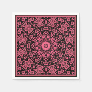 Patchwork-Schal aus rosa und schwarzem Zierschal Serviette