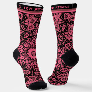 Patchwork-Schal aus rosa und schwarzem Zierschal Socken