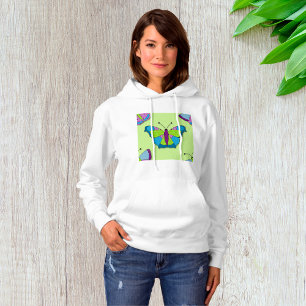 Patchwork-Schmetterlingsmuster auf Grün Hoodie