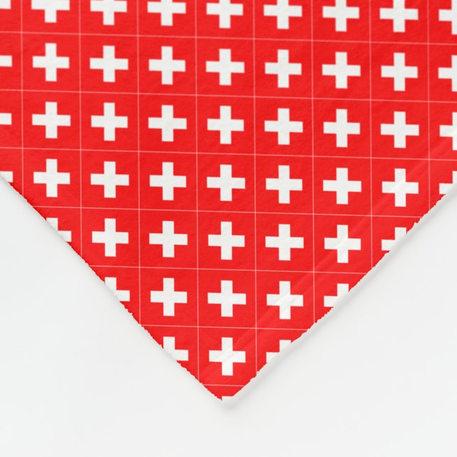 Patchwork Schweiz Flaggenmuster Fleecedecke (Ecke)