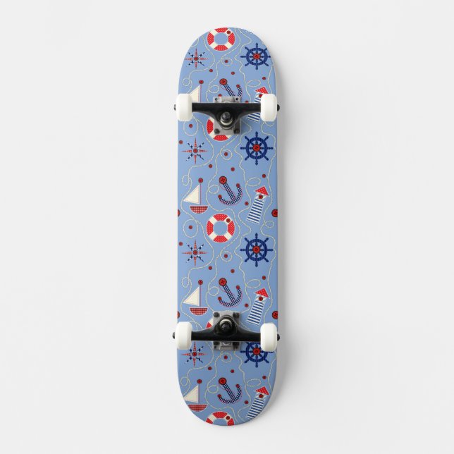 Patchwork-Seeentwurf Skateboard (Vorderseite)
