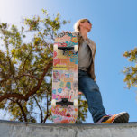 Patchwork Skateboard Girl<br><div class="desc">Machen Sie dieses Skateboard zu Ihrem eigenen, indem Sie Ihren Text hinzufügen. Um auf erweiterte Bearbeitungstools zuzugreifen, gehen Sie bitte zu "Personalisieren Sie diese Vorlage" und klicken Sie auf "Details", scrollen Sie nach unten und drücken Sie den Link "Klicken Sie auf, um die Vorlage anzupassen". Ideal für alle Gelegenheiten wie...</div>