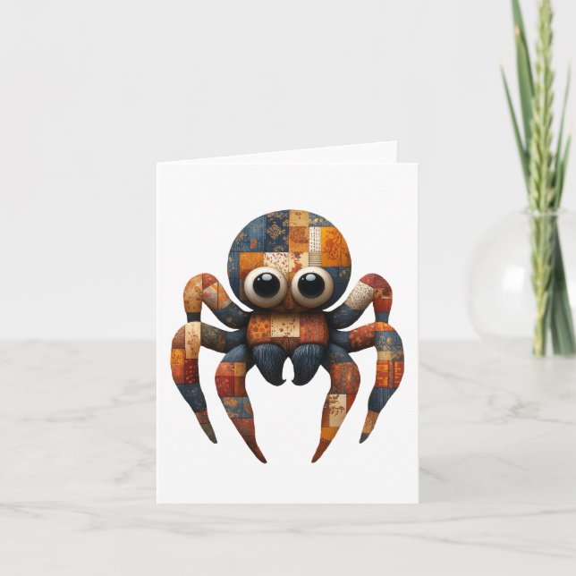 Patchwork Spider Greetings Card Dankeskarte (Vorderseite)