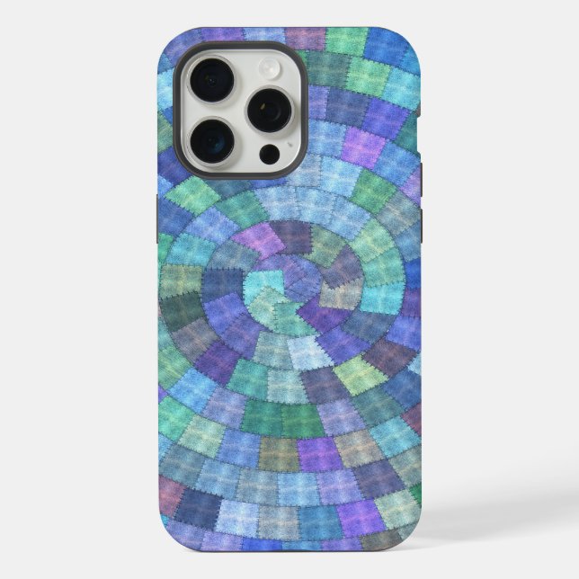 Patchwork Spiral Quilt iPhone Tough Hülle (Rückseite)