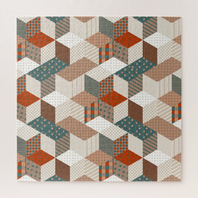 Patchwork Stars Vintag Brown Green (Vertikal)