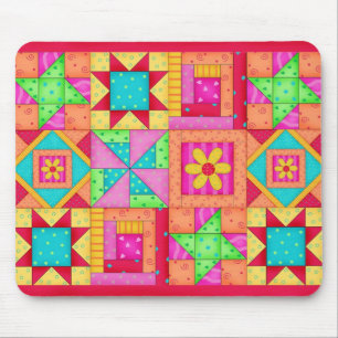 Patchwork-Steppdecke blockiert Mousepad