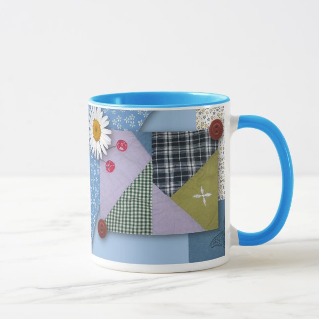 Patchwork-Steppdecken-Blick-Tasse Tasse (Rechts)