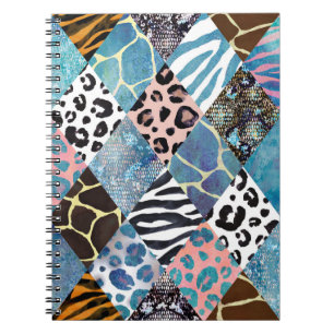 Patchwork-Stil, Aquarellmuster. Notizblock