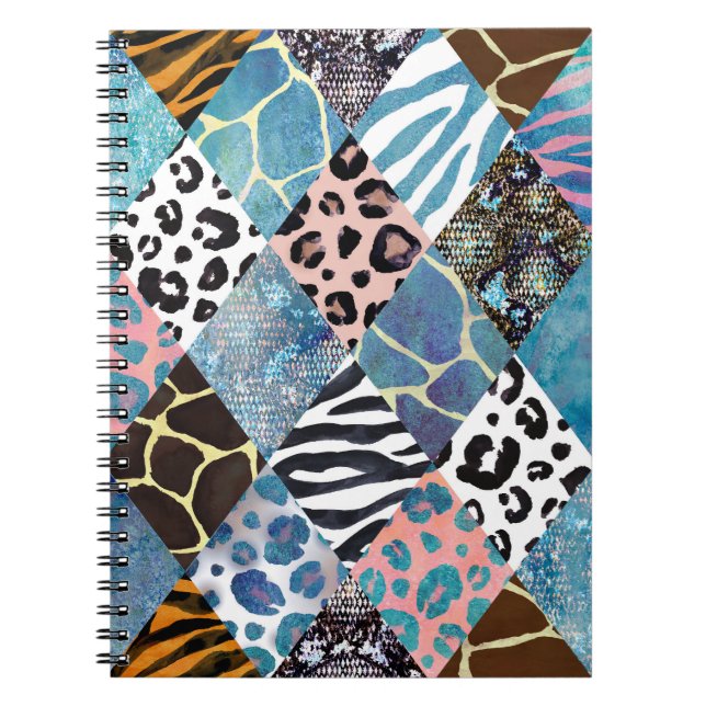 Patchwork-Stil, Aquarellmuster. Notizblock (Vorderseite)