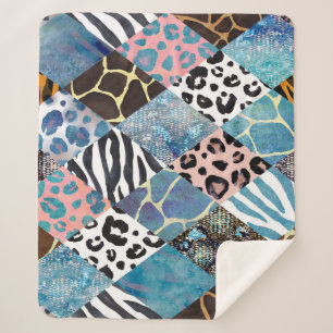 Patchwork-Stil, Aquarellmuster. Sherpadecke