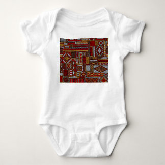 Patchwork-Stil bestickter ethnischer Druck Baby Strampler