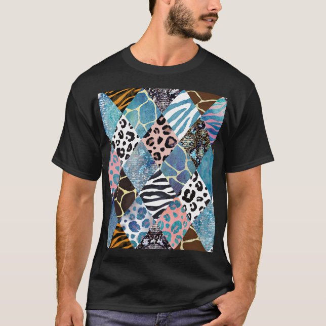 Patchwork-Stil, Wasserfarben-Collage-Muster. T-Shirt (Vorderseite)