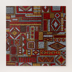 Patchwork Style bestickt Ethnic Print