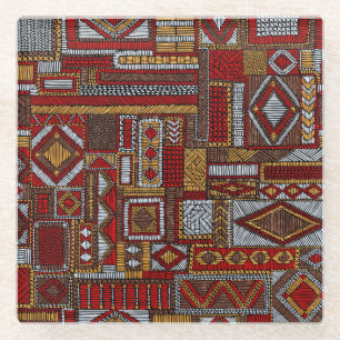 Patchwork Style bestickt Ethnic Print Glasuntersetzer