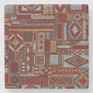 Patchwork Style bestickt Ethnic Print Steinuntersetzer