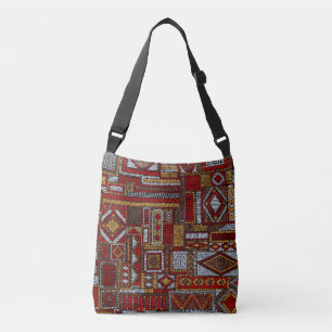 Patchwork Style bestickt Ethnic Print Tragetaschen Mit Langen Trägern
