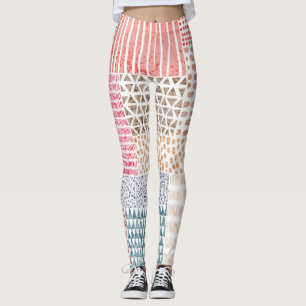 Patchwork Style Niedlich Doodle Muster Leggings