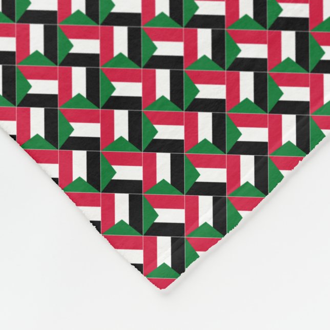 Patchwork Sudan Flag Pattern Fleecedecke (Ecke)