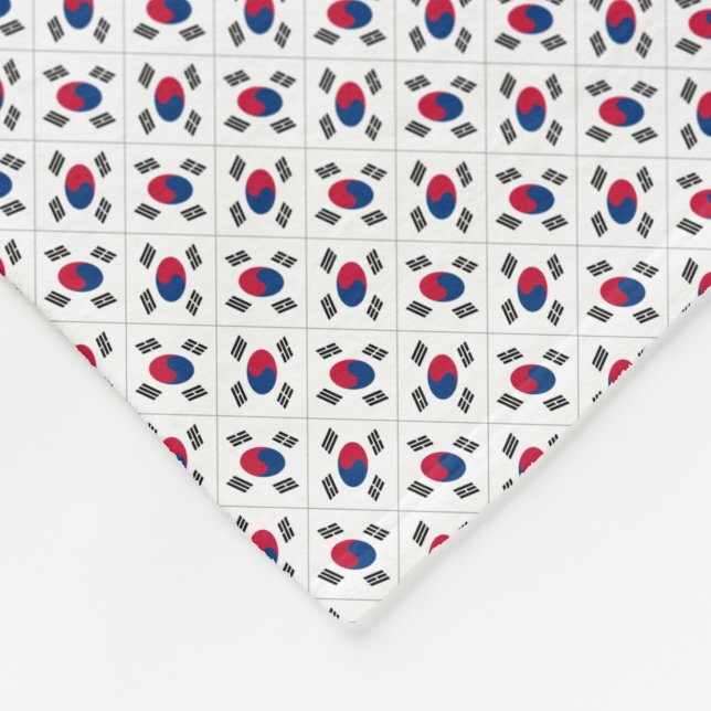 Patchwork Südkorea Flaggenmuster Fleecedecke (Ecke)