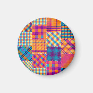 Patchwork Textil: nahtlos Vintages Muster. Magnet