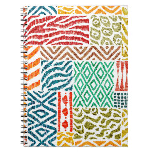 Patchwork Texturen: HandGezeichnet Tierdrucke Notizblock