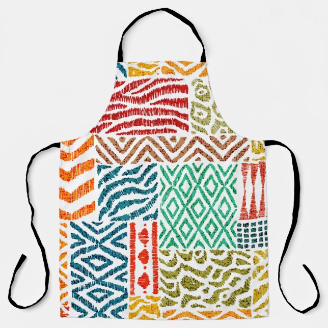 Patchwork Texturen: HandGezeichnet Tierdrucke Schürze (Vorderseite)