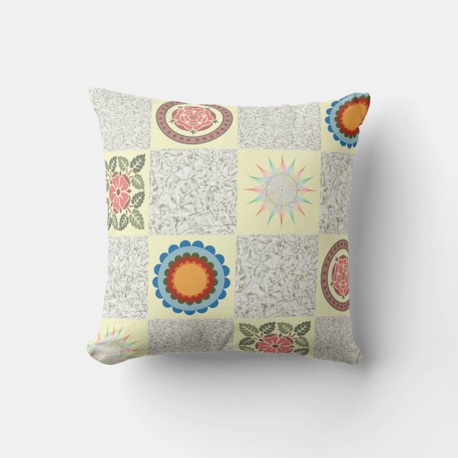 Patchwork-Throw-Kissen Kissen Für Draußen (Vorderseite)