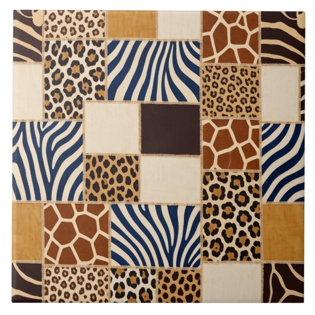 Patchwork-Tierdruck Fliese (Vorderseite)