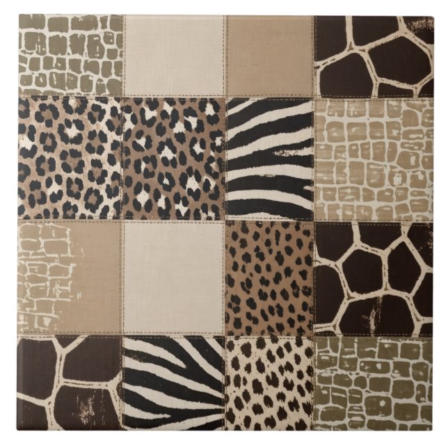 Patchwork-Tierprint Fliese (Vorderseite)