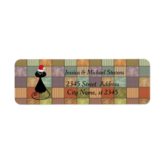 Patchwork Trendlustiger Cartoon Santa Cat (Vorne)