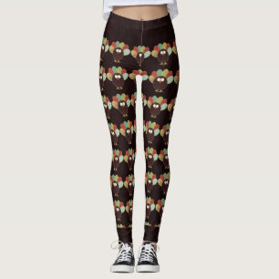 Patchwork Türkei Muster mit Rich Wirbel Brown Leggings