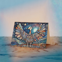 Patchwork Turkey Erntedank Grußkarte