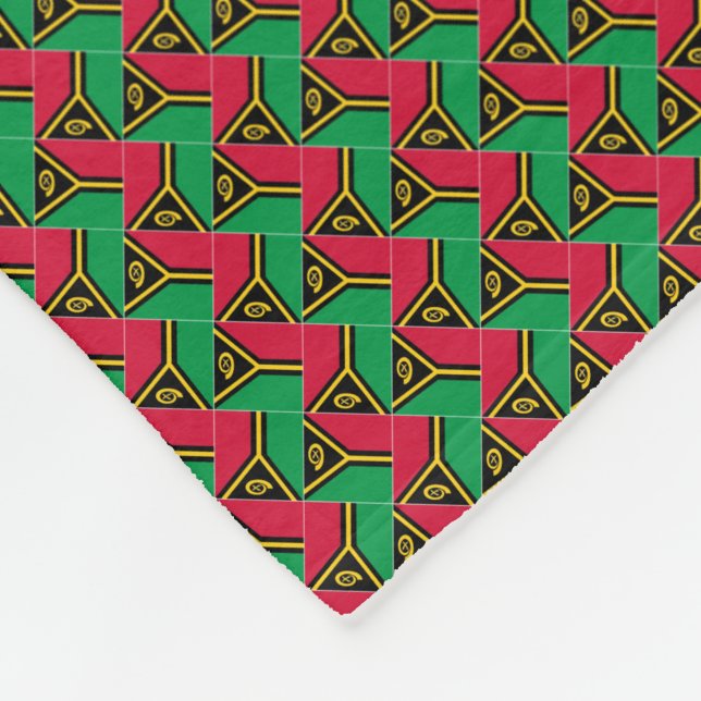 Patchwork Vanuatu-Flag-Muster Fleecedecke (Ecke)